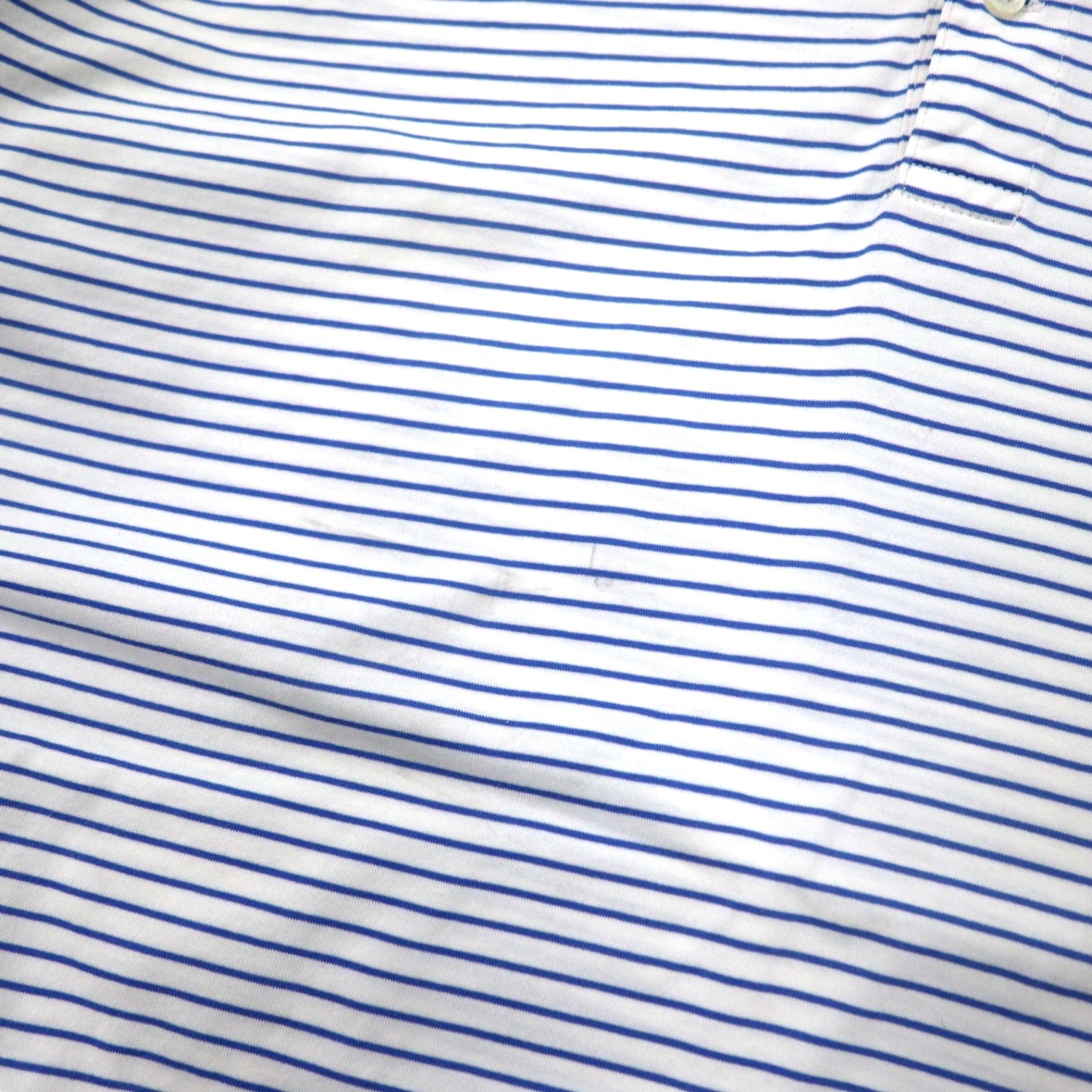 POLO GOLF RALPH LAUREN Polo a righe XL Bianco Blu Cotone Ricamo piccolo pony Taglia grande Prodotto in Perù