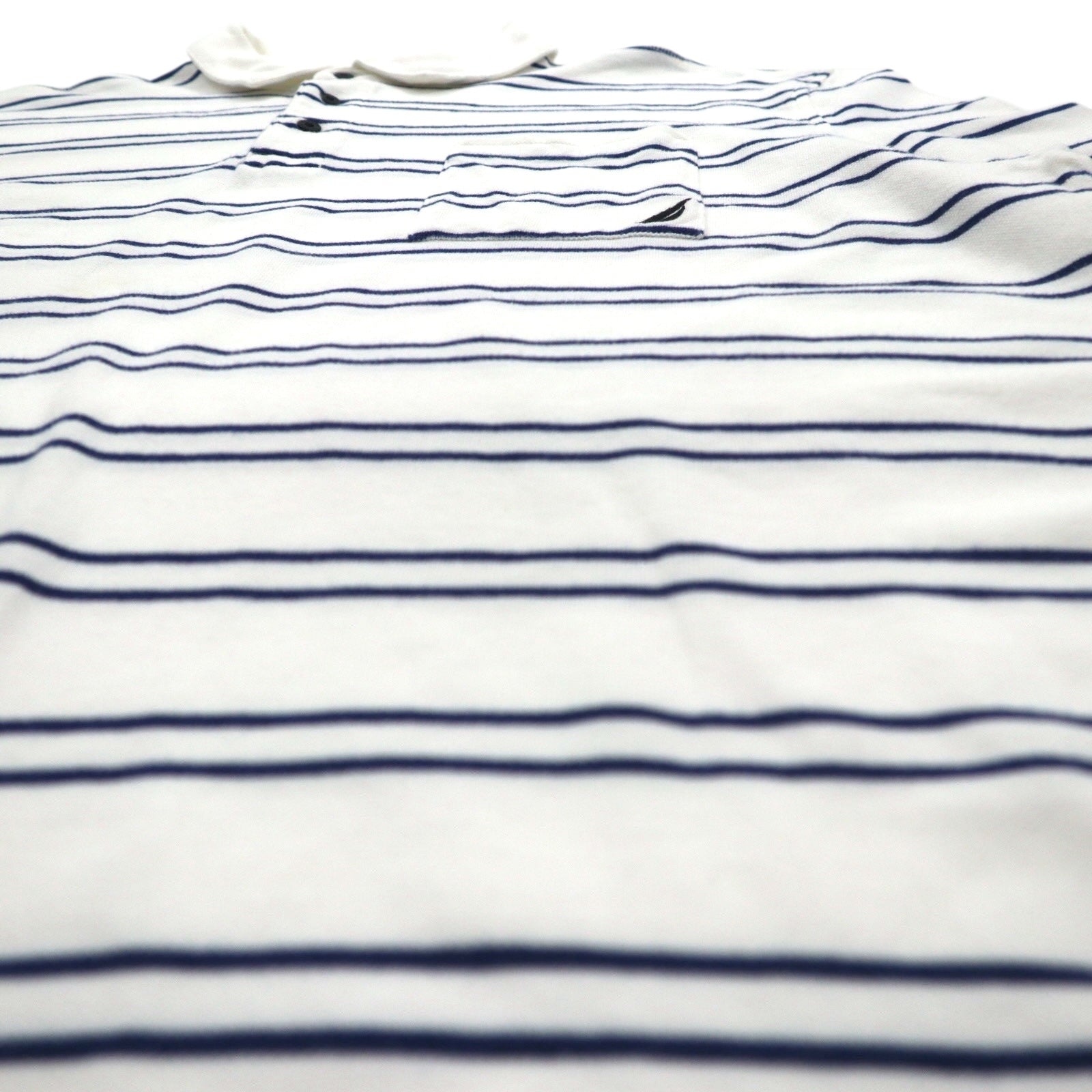 NAUTICA Polo a righe 3XL bianco navy piquet taglia grande ricamo logo a punto singolo