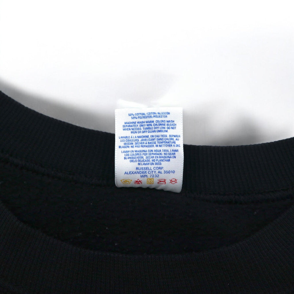 JERZEES Made in USA Anni '80 SUPER SWEATS Felpa girocollo 2XL Nera Interno felpato PSC