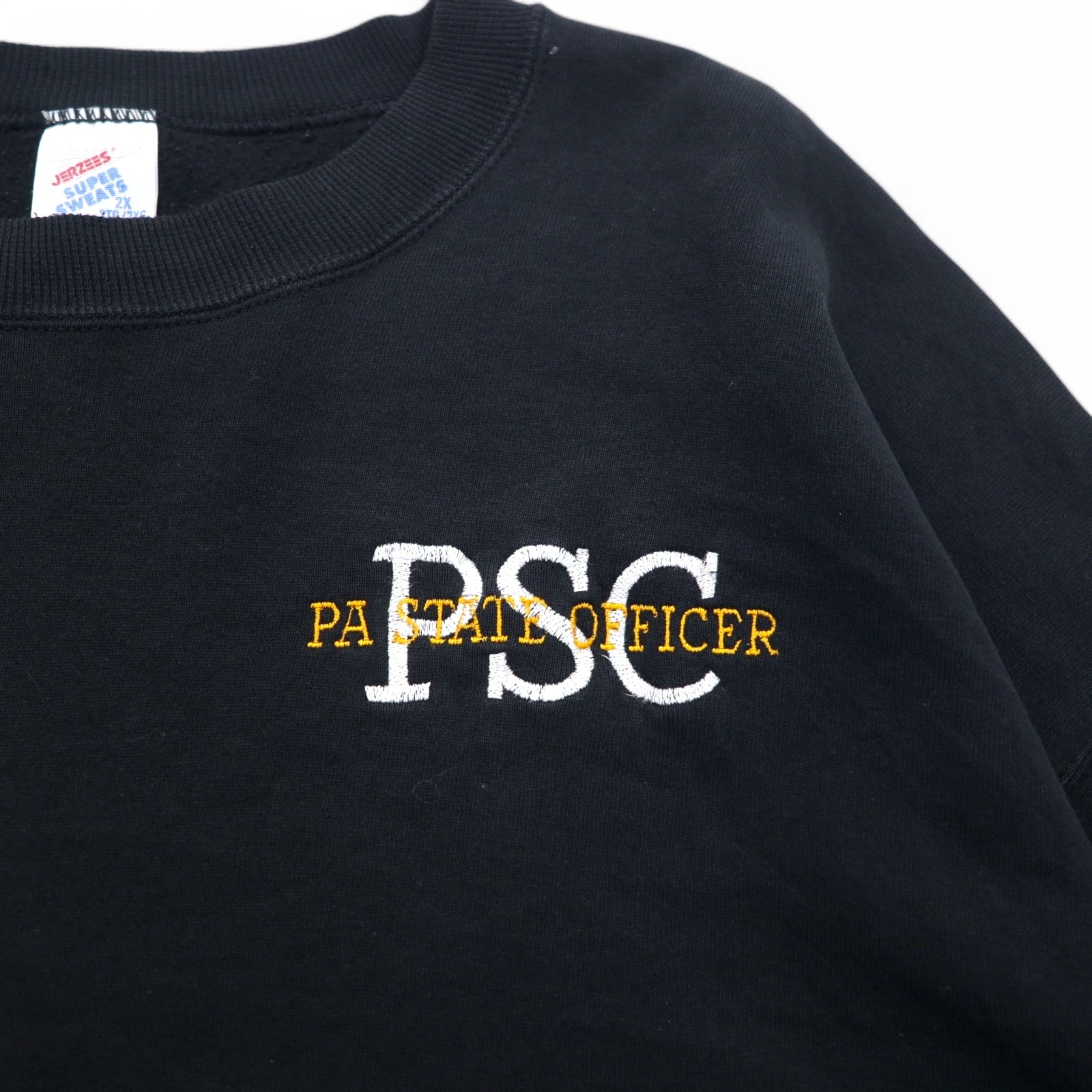 JERZEES Made in USA Anni '80 SUPER SWEATS Felpa girocollo 2XL Nera Interno felpato PSC