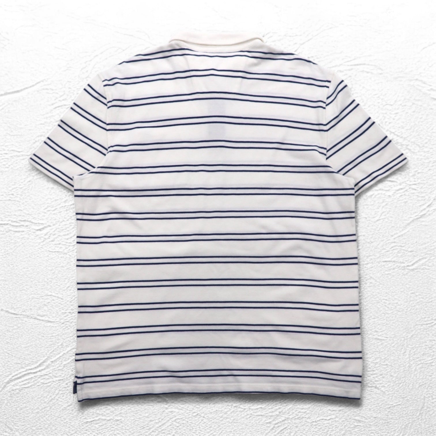 NAUTICA Polo a righe 3XL bianco navy piquet taglia grande ricamo logo a punto singolo