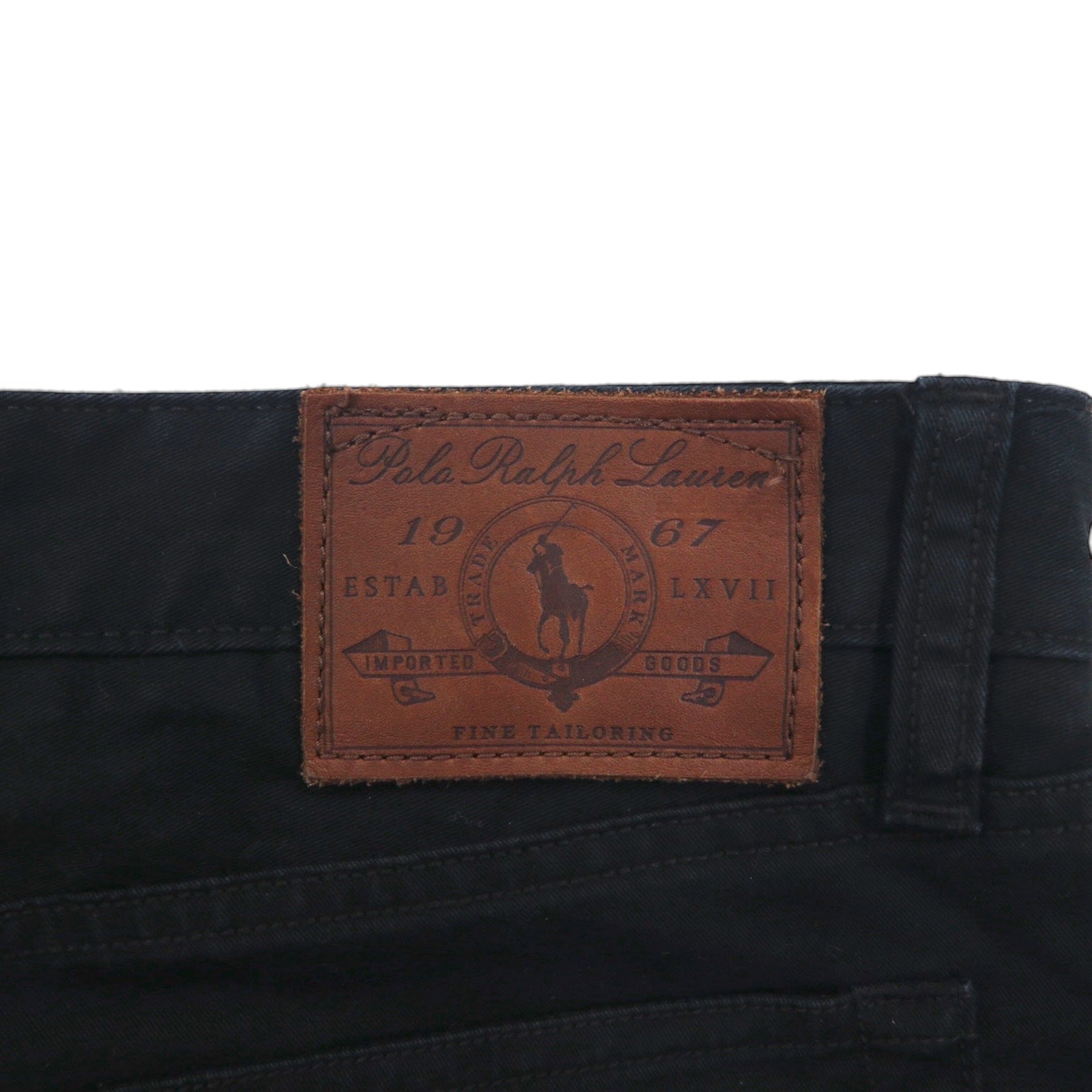 Polo Ralph Lauren チノパンツ ワークパンツ L ブラック コットン TALONジップ レザーパッチ