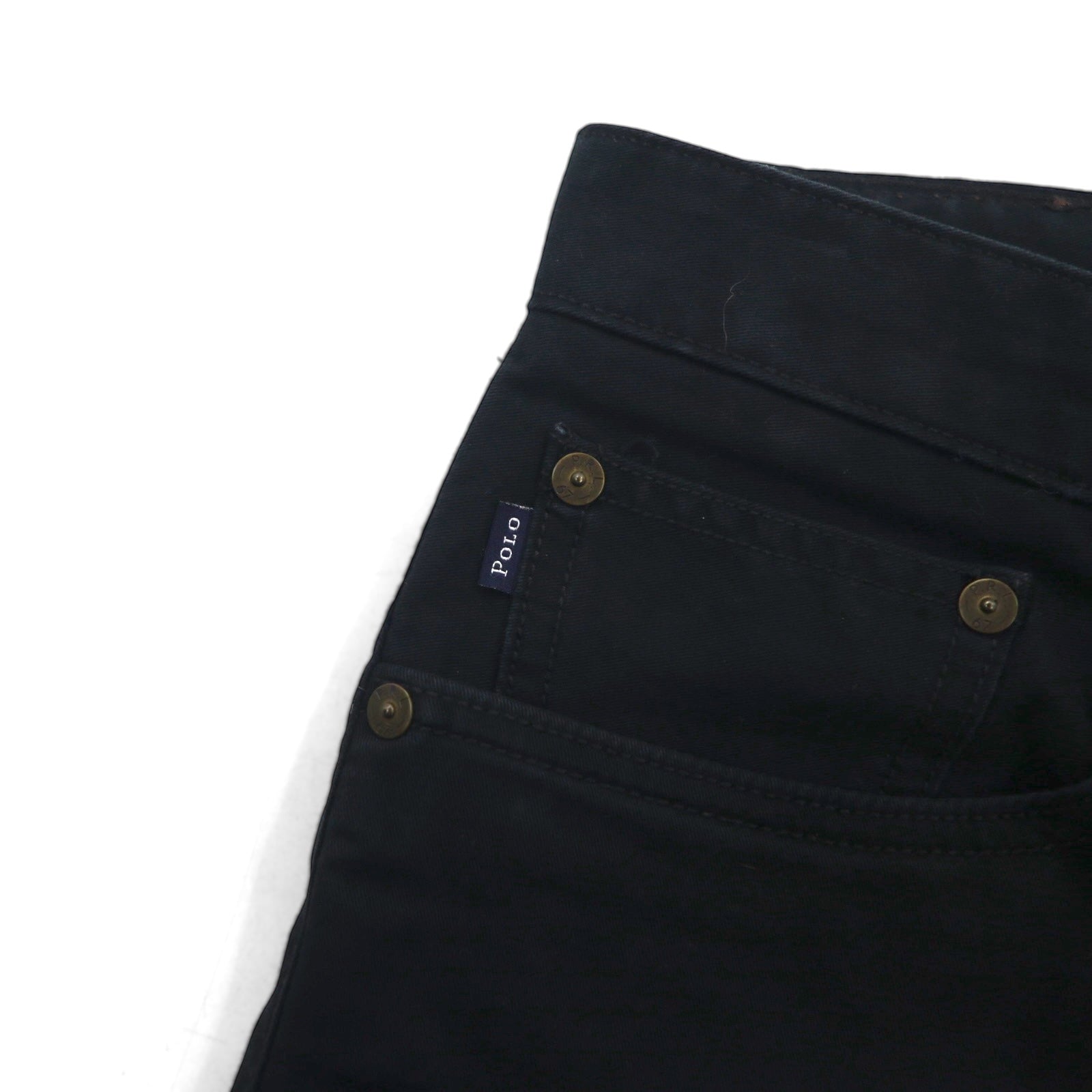 Polo Ralph Lauren チノパンツ ワークパンツ L ブラック コットン TALONジップ レザーパッチ