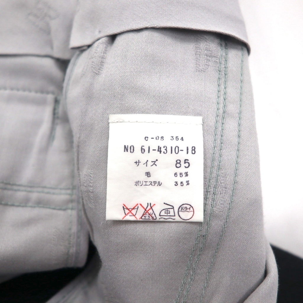 DAKS Pantaloni ampi con piega centrale M Grigio Lana Made in Japan