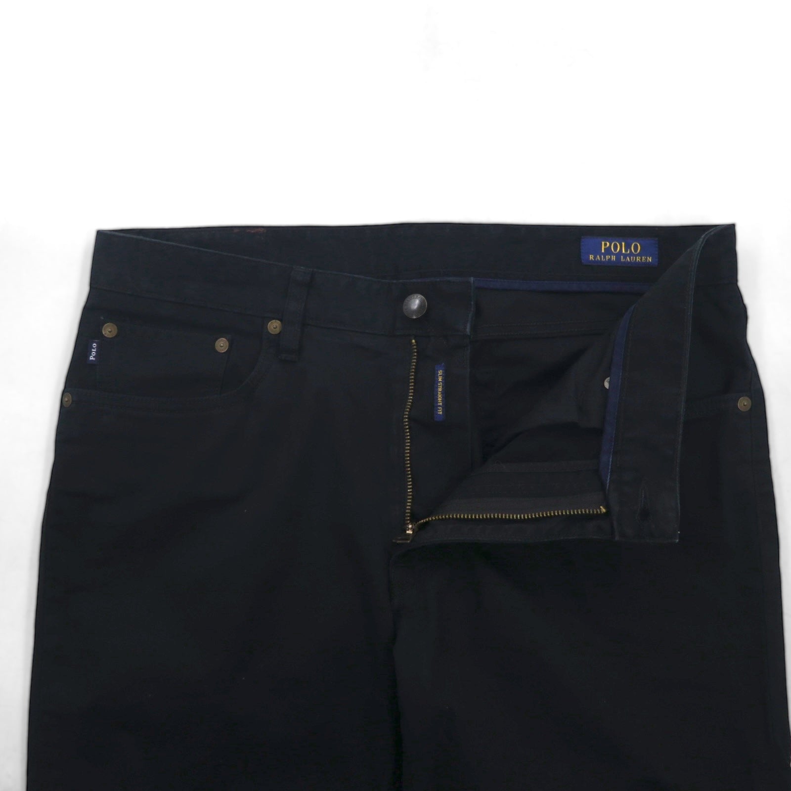 Polo Ralph Lauren チノパンツ ワークパンツ L ブラック コットン TALONジップ レザーパッチ