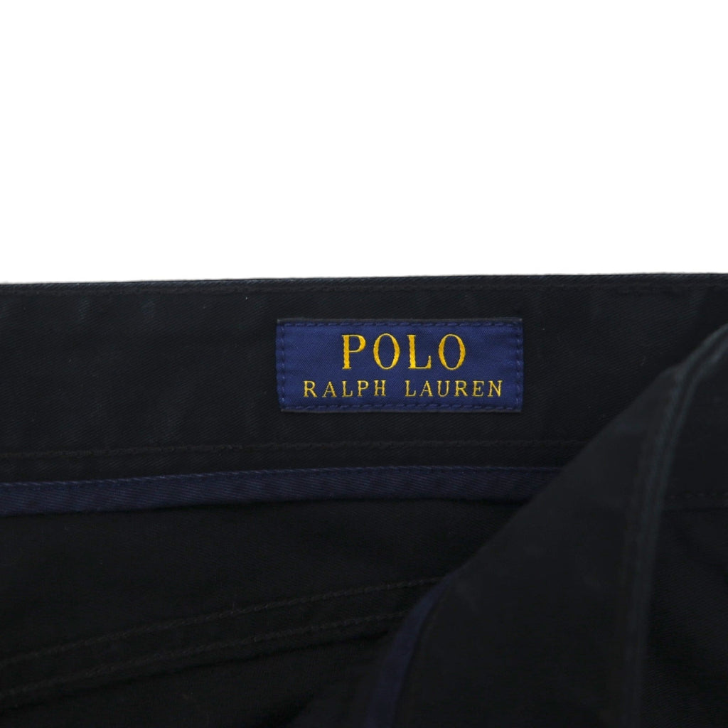 Polo Ralph Lauren チノパンツ ワークパンツ L ブラック コットン TALONジップ レザーパッチ