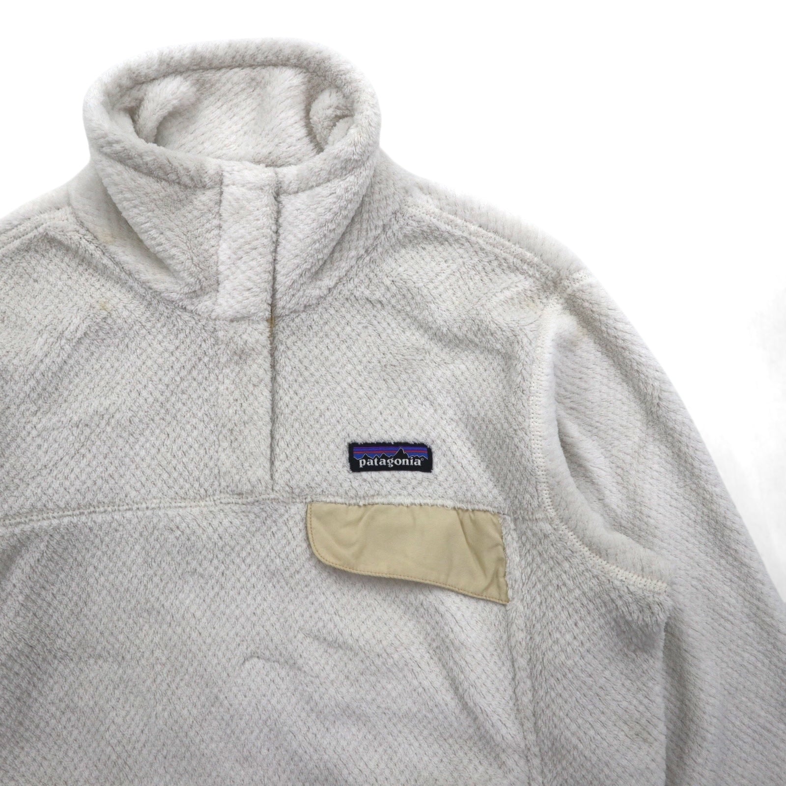 Patagonia リツール スナップT プルオーバー フリースジャケット M ホワイト カンガルーポケット 25442