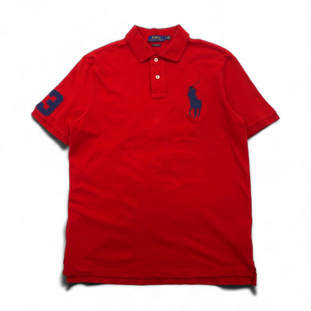 POLO RALPH LAUREN クラシックフィット ビッグポニー刺繍 ポロシャツ M レッド コットン 鹿の子
