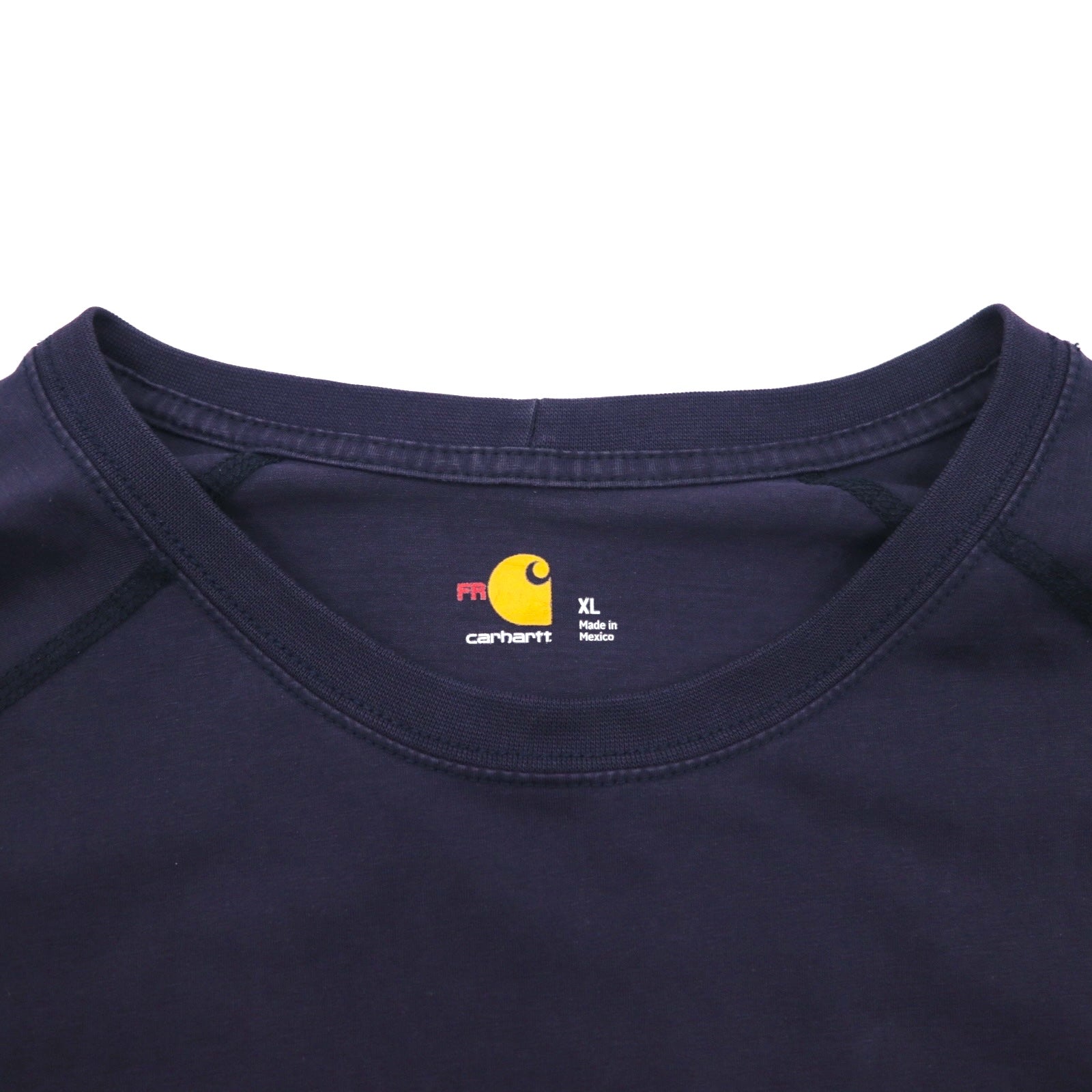 carhartt FORCE 難燃 FR ロングスリーブ Tシャツ ロンT XL ネイビー ストレッチ 102904-410 メキシコ製