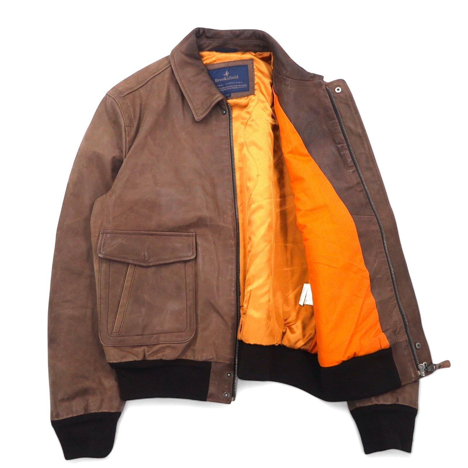 Giacca di volo in pelle A-2 Brooksfield anni '90, taglia XL, marrone, pelle bovina
