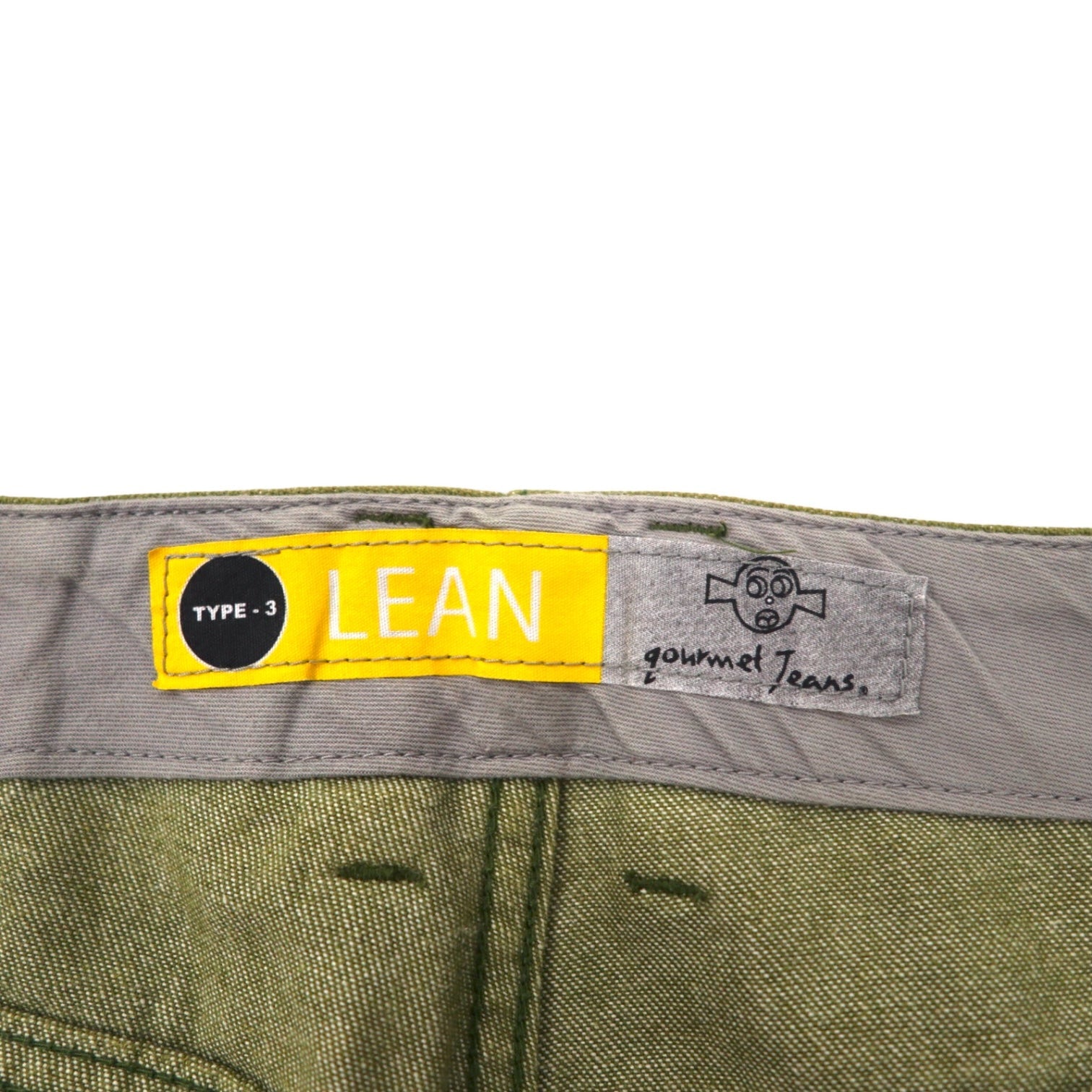 gourmet jeans Pantaloni di jeans affusolati 32 Marrone Cachi Bicolore Cotone TYPE-03 LEAN Made in Japan