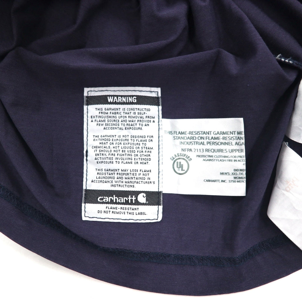 carhartt FORCE 難燃 FR ロングスリーブ Tシャツ ロンT XL ネイビー ストレッチ 102904-410 メキシコ製