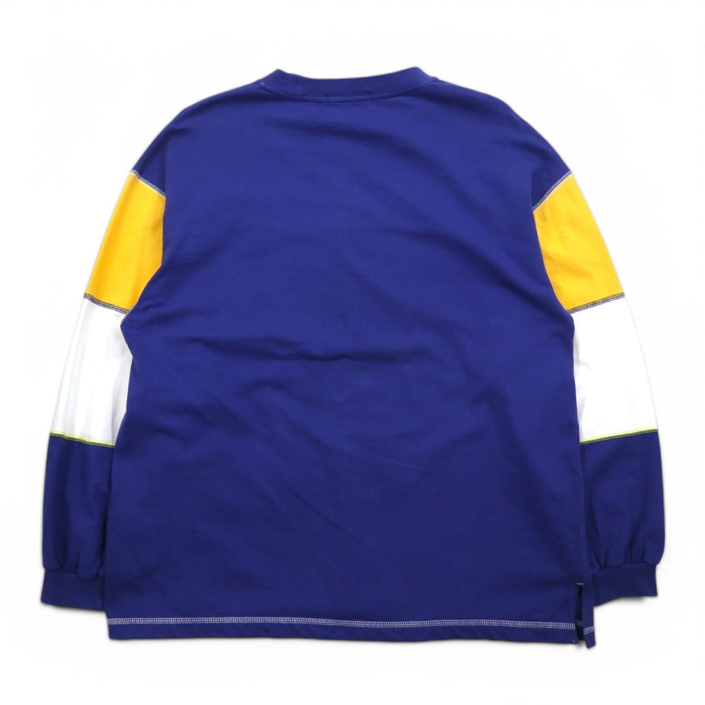 FILA Anni '90 Color Block Logo Felpa M Cotone Blu navy Giallo Bianco