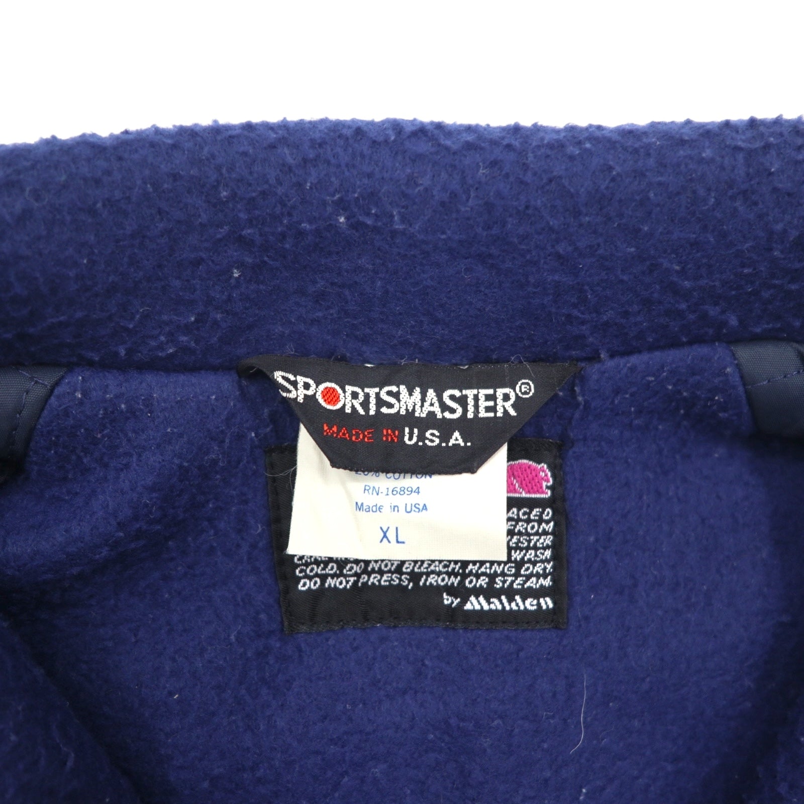 SPORTSMASTER 90s USA Sport Jacket ナイロンジャケット XL ブルー Polarfleece フリースライナー ハイネック 90年代 USA製
