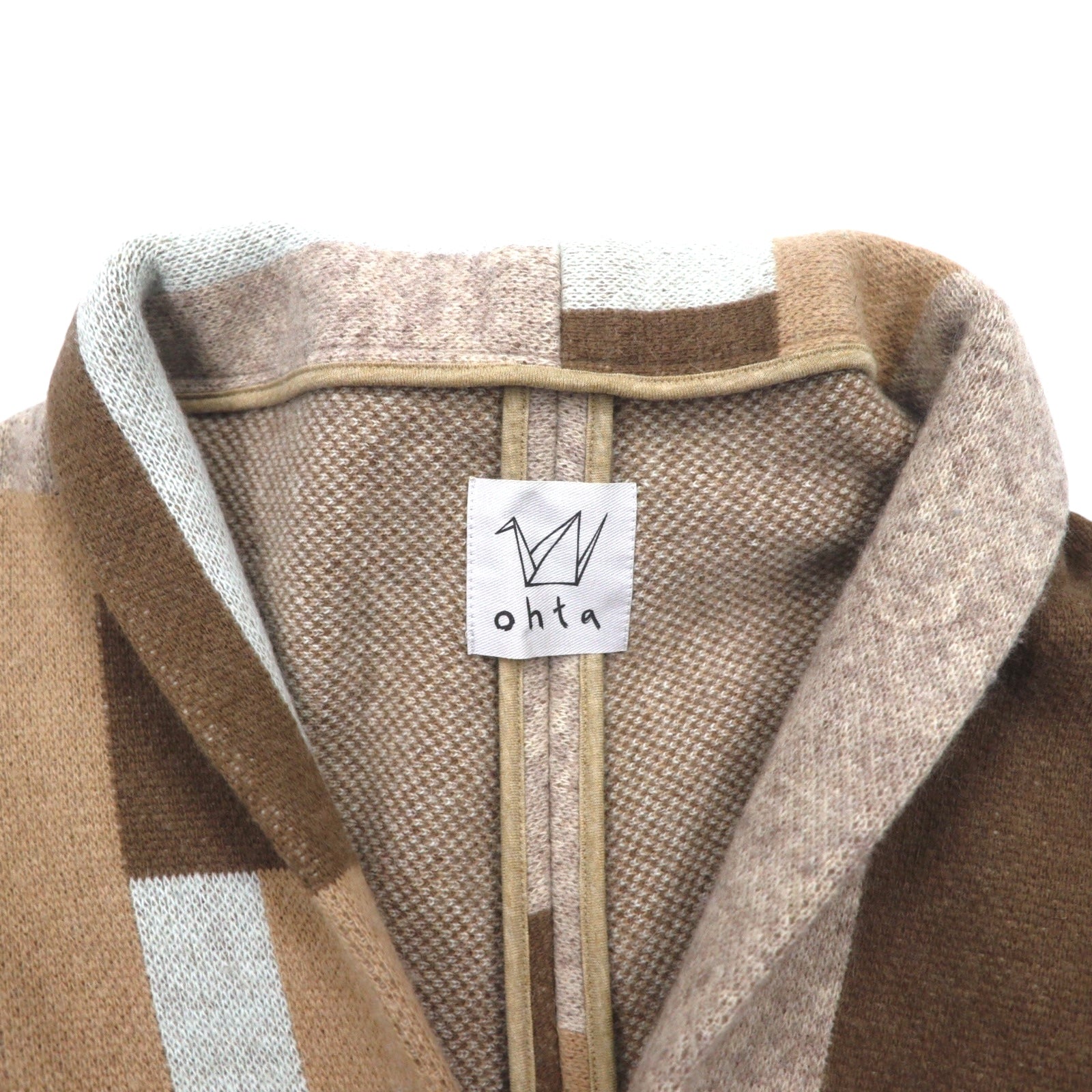 ohta Poncho Cardigan FREE Marrone Beige Multicolore Angora 14aw-ha-pl Prodotto in Giappone