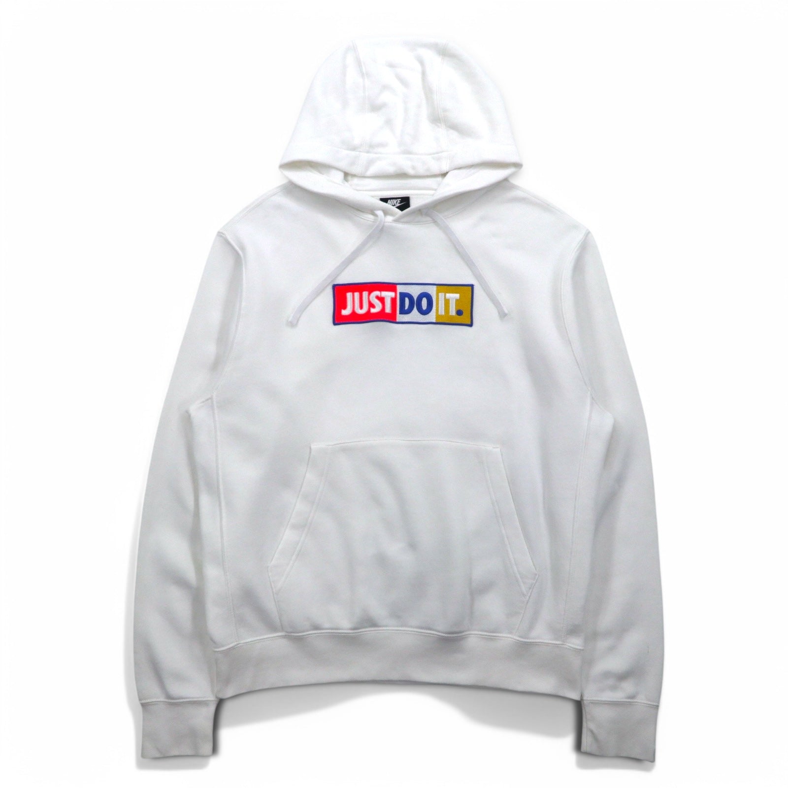 NIKE Felpa con cappuccio pullover XL bianca in cotone JUST DO IT CJ4776-100