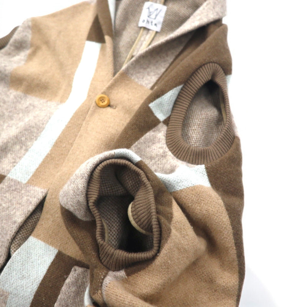 ohta Poncho Cardigan FREE Marrone Beige Multicolore Angora 14aw-ha-pl Prodotto in Giappone