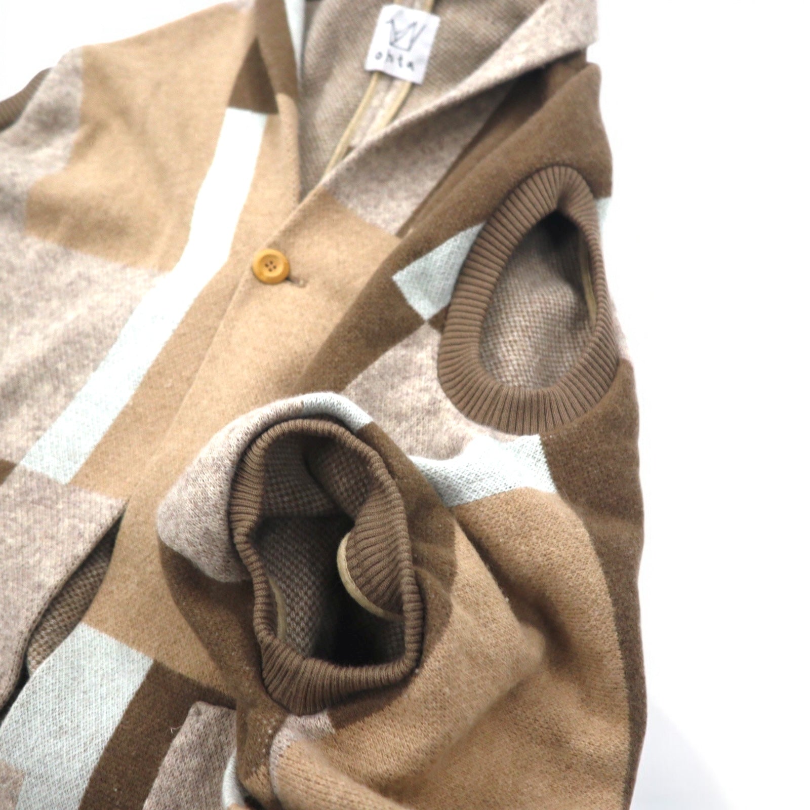 ohta Poncho Cardigan FREE Marrone Beige Multicolore Angora 14aw-ha-pl Prodotto in Giappone