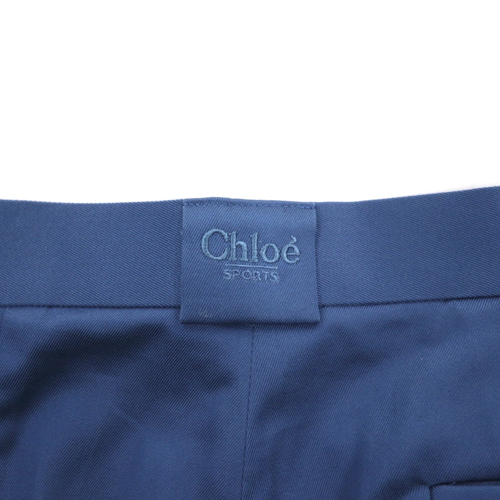 Chloe SPORTS Anni '80 Pantaloni a gamba larga facili con pince 2XL Blu Cotone CHL8256 Fabbricati in Giappone Nuovo con etichette