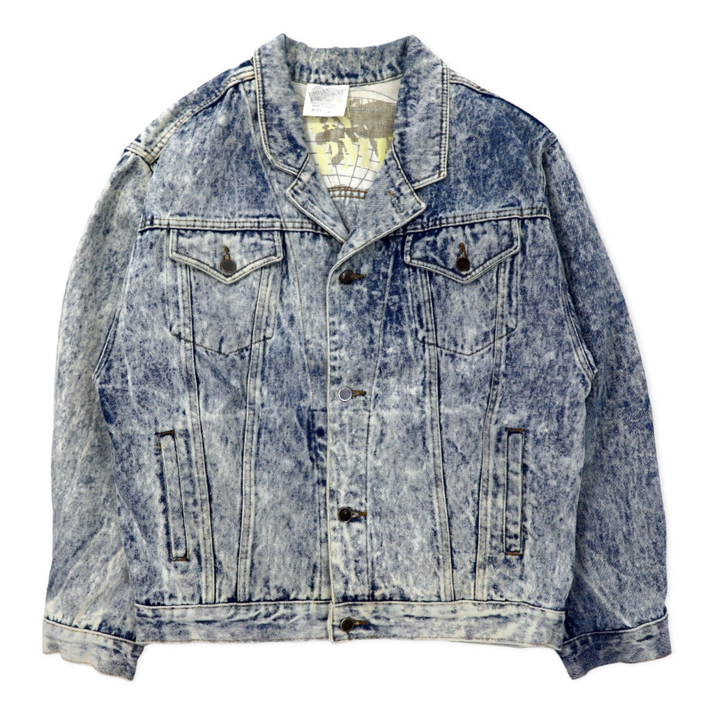 Anni '90, Giacca di jeans URBAN EQUIPMENT, lavaggio acido, Uruguay, XL, blu, cotone, oversize