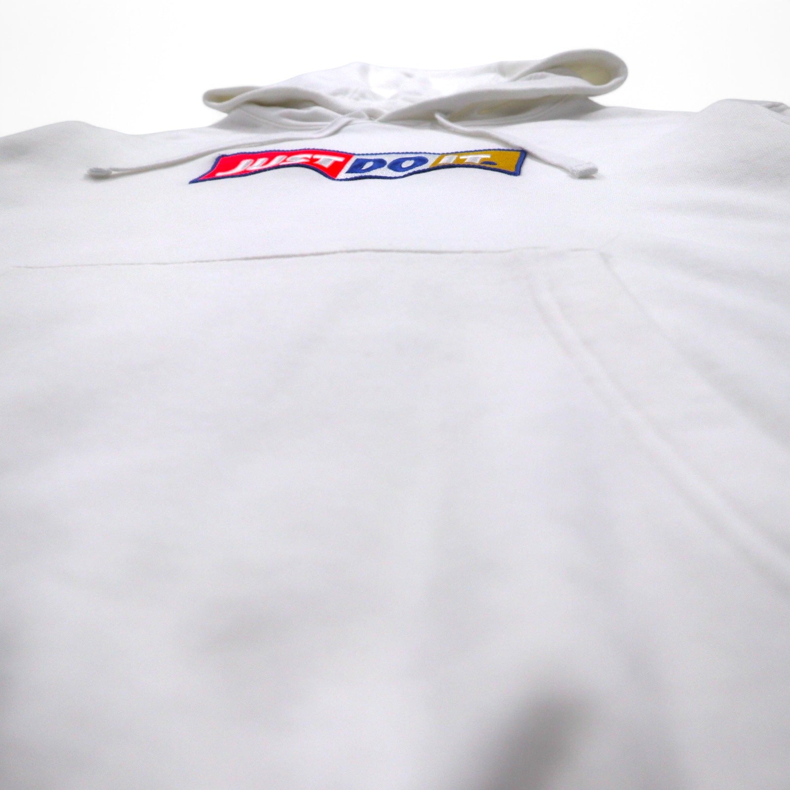 NIKE Felpa con cappuccio pullover XL bianca in cotone JUST DO IT CJ4776-100