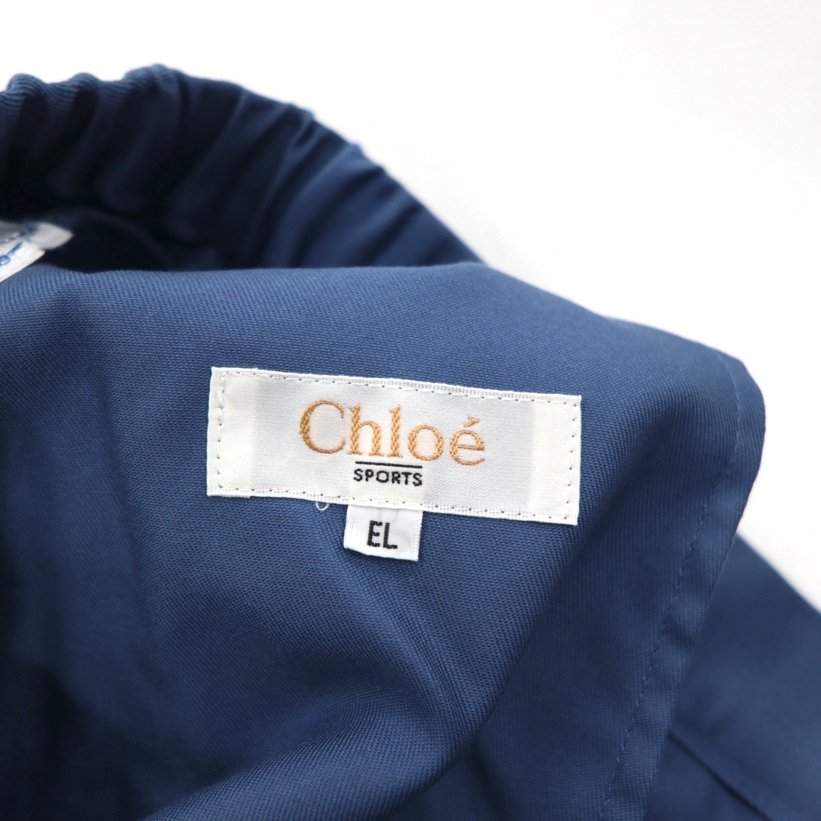 Chloe SPORTS Anni '80 Pantaloni a gamba larga facili con pince 2XL Blu Cotone CHL8256 Fabbricati in Giappone Nuovo con etichette