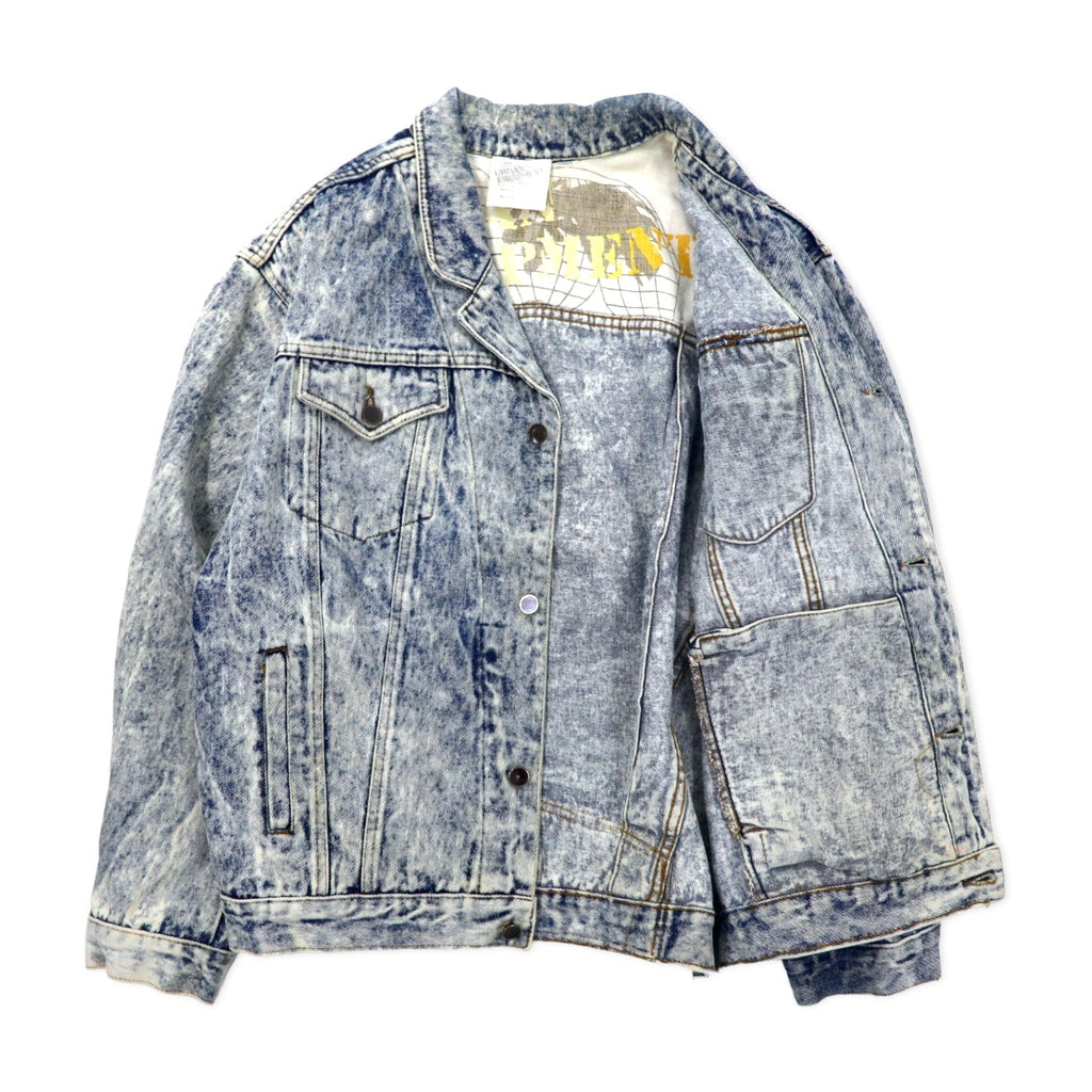 Anni '90, Giacca di jeans URBAN EQUIPMENT, lavaggio acido, Uruguay, XL, blu, cotone, oversize