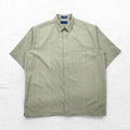 TOWN CRAFT anni '90 camicia a maniche corte 2XL beige a righe poliestere taschino sul petto