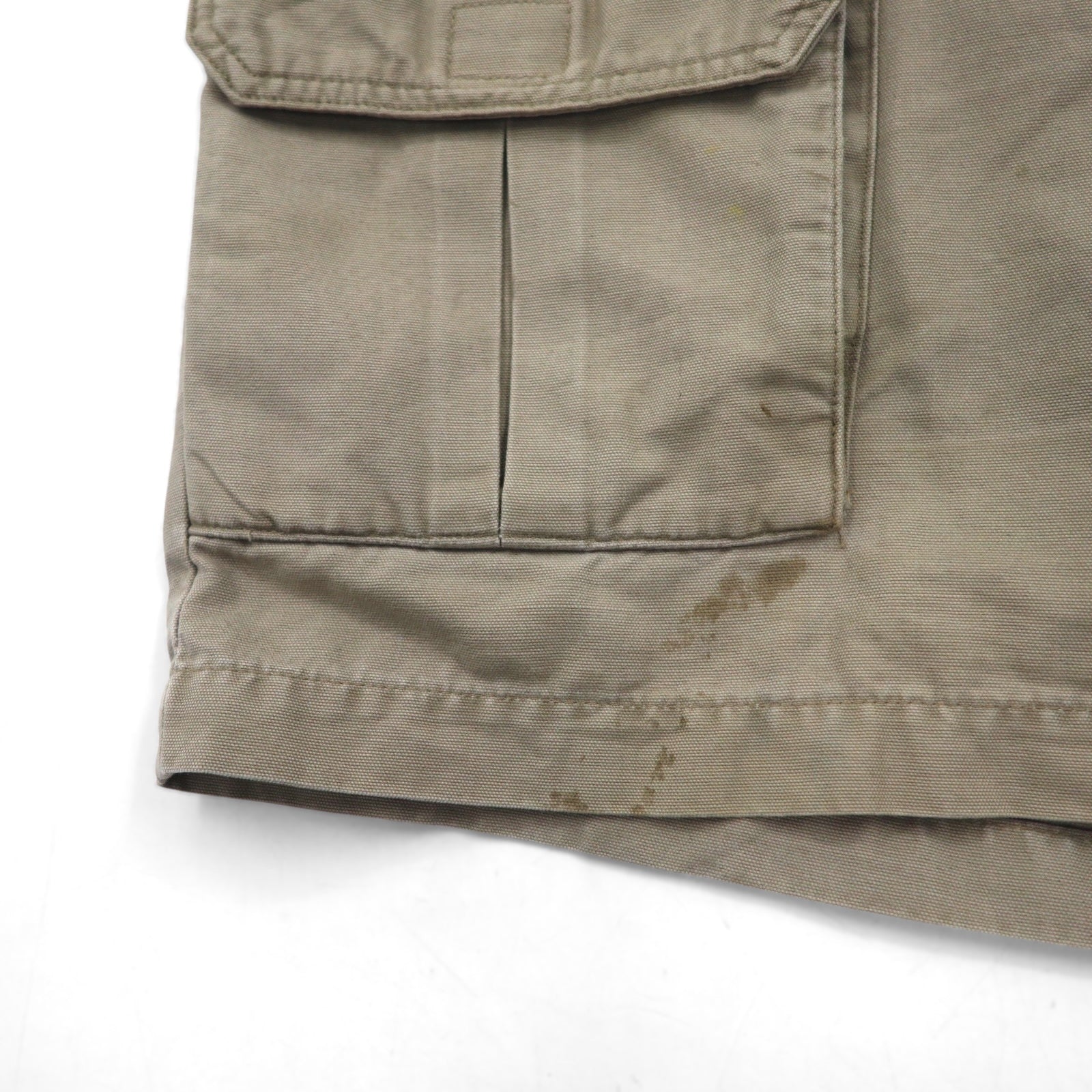 Columbia anni 2000, pantaloncini bush corti in tela, taglia L, kaki, tasche con patta XM4100, made in Nicaragua