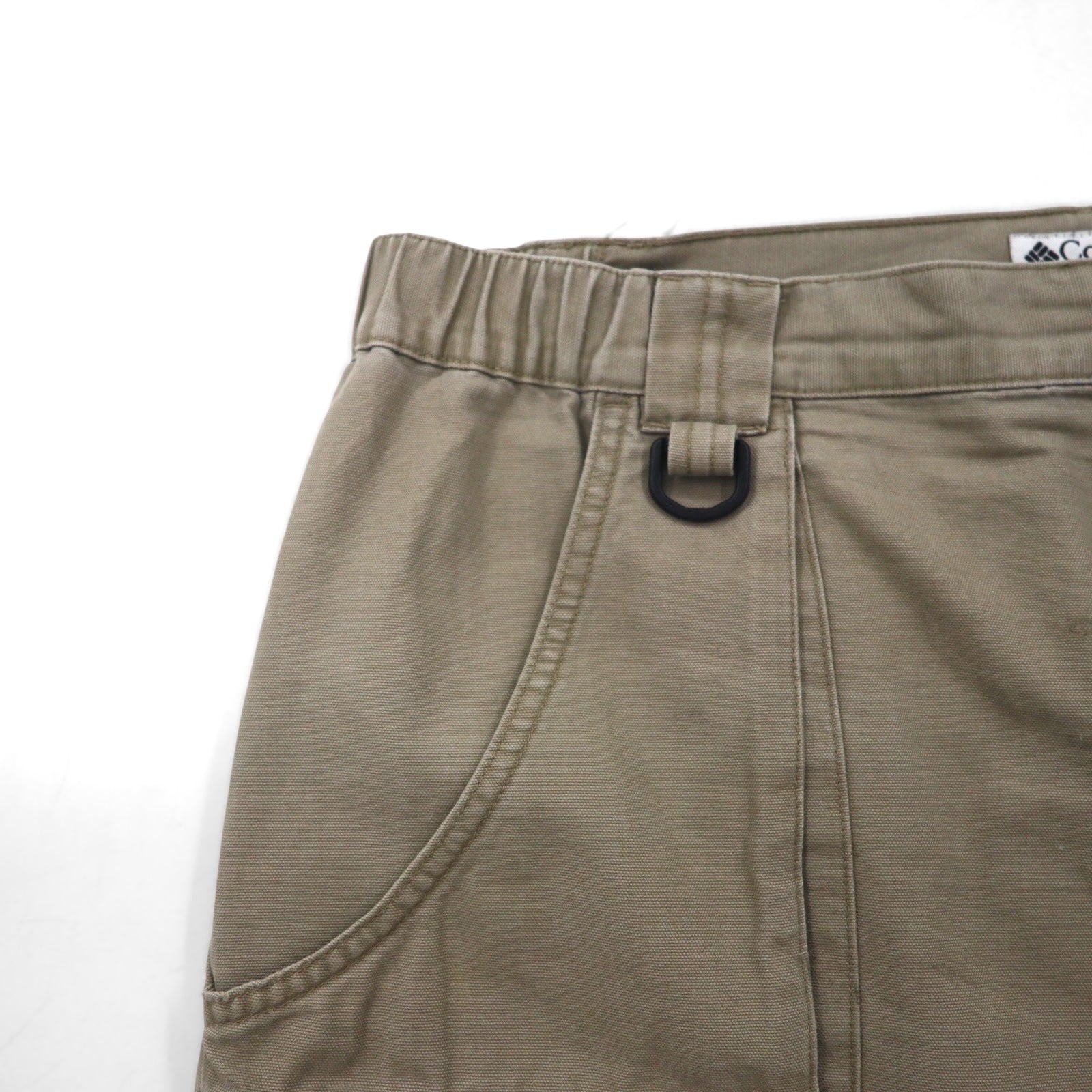 Columbia anni 2000, pantaloncini bush corti in tela, taglia L, kaki, tasche con patta XM4100, made in Nicaragua