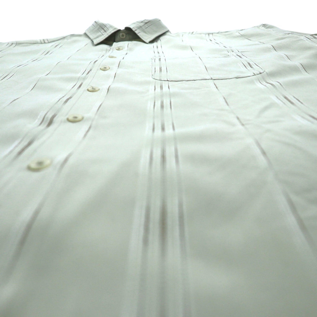 TOWN CRAFT anni '90 camicia a maniche corte 2XL beige a righe poliestere taschino sul petto