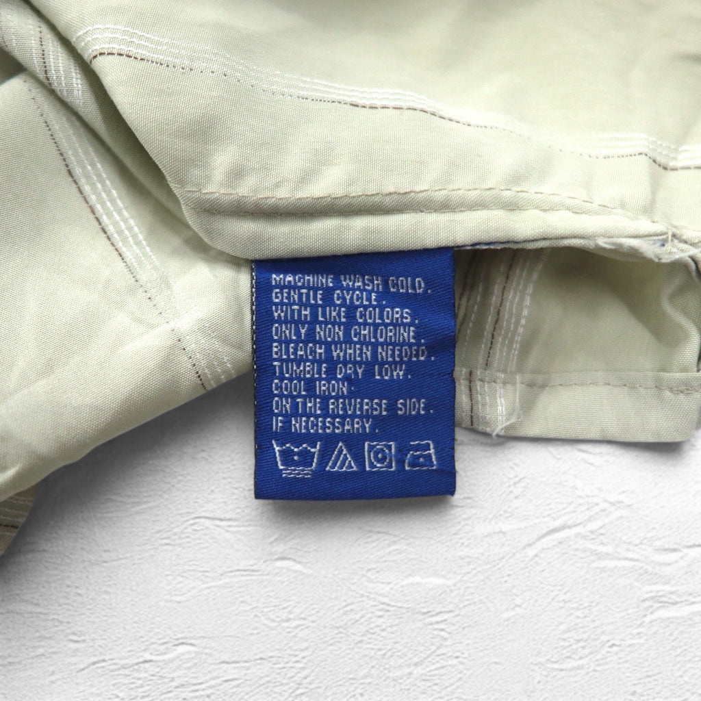 TOWN CRAFT anni '90 camicia a maniche corte 2XL beige a righe poliestere taschino sul petto