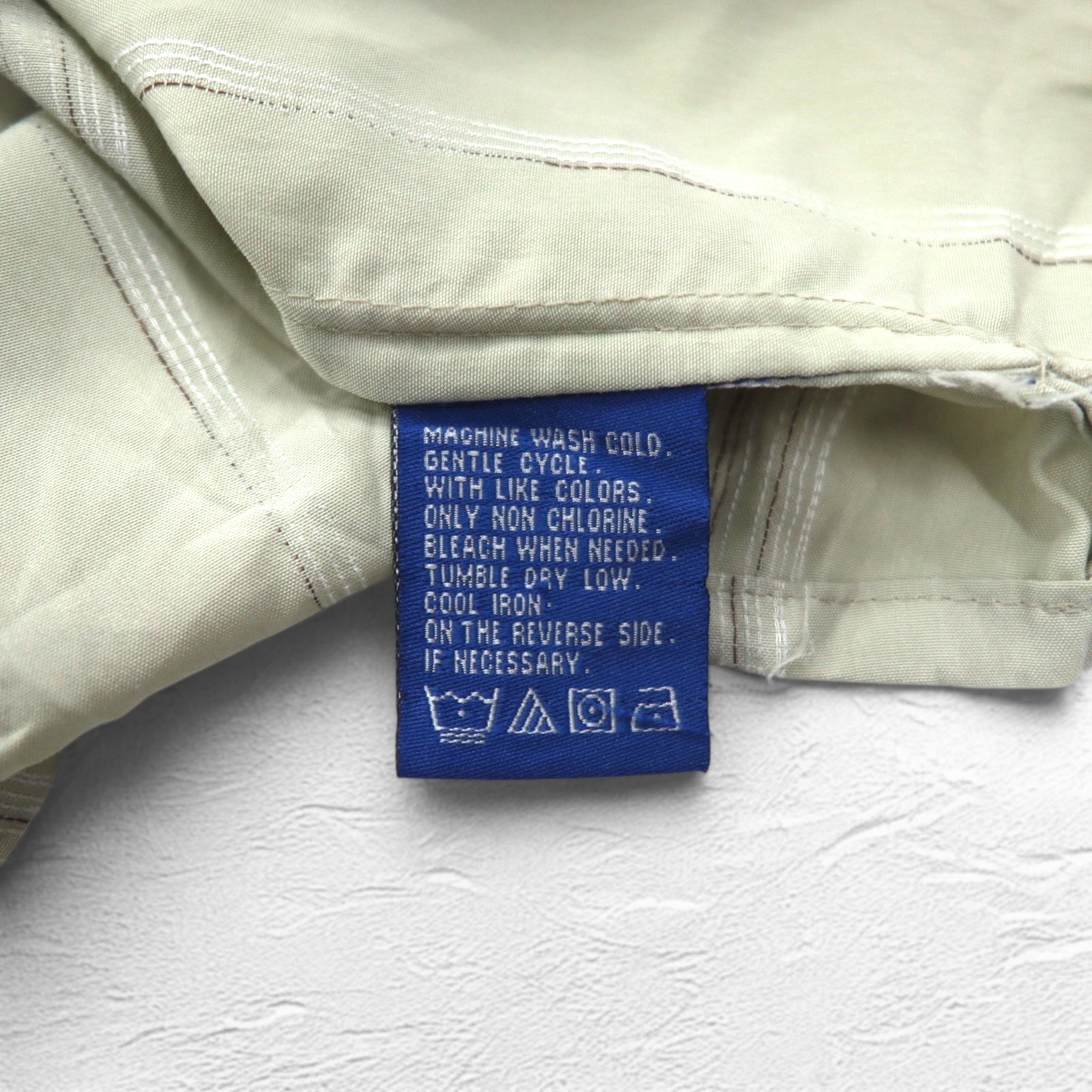 TOWN CRAFT anni '90 camicia a maniche corte 2XL beige a righe poliestere taschino sul petto