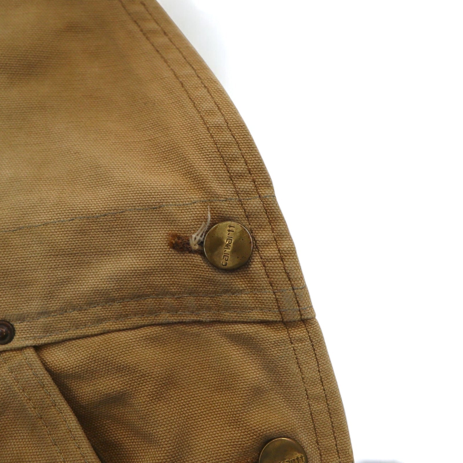 carhartt USA製 80年代 ダブルニー ビブ オーバーオール XL ベージュ ダック地 星形タグ 6FBQZ