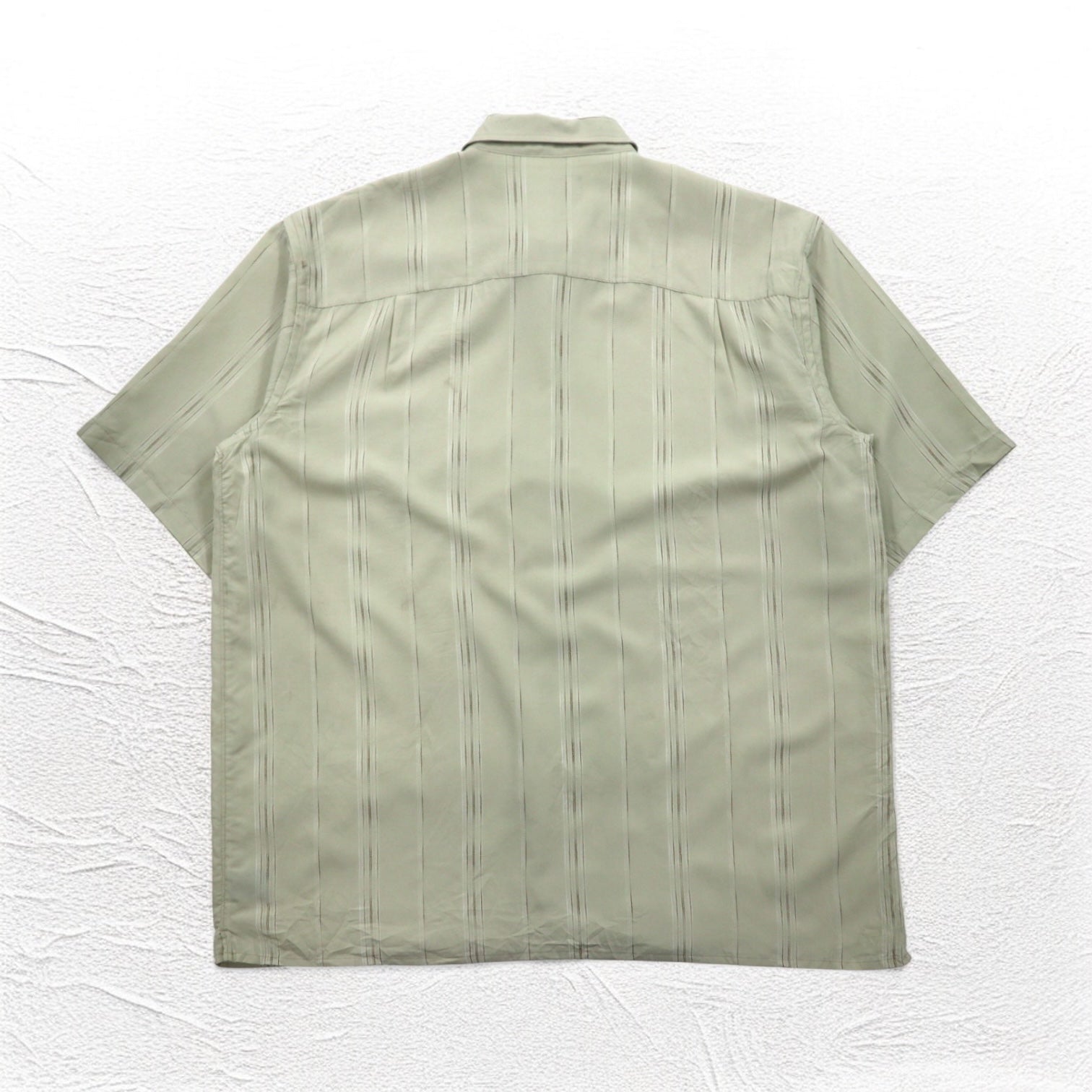 TOWN CRAFT anni '90 camicia a maniche corte 2XL beige a righe poliestere taschino sul petto