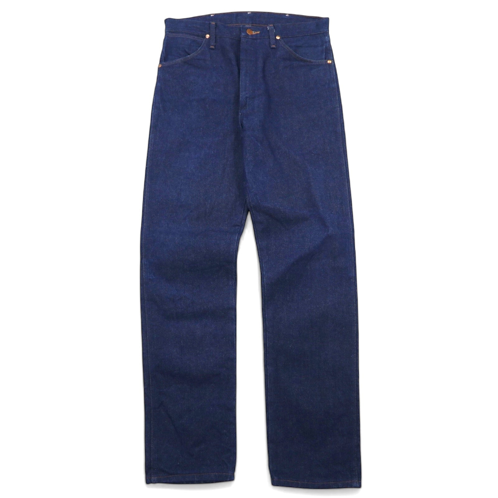 Wrangler Cowboy Cut Jeans rigidi in denim 34 blu con logo cucito 13MWZ Made in Mexico