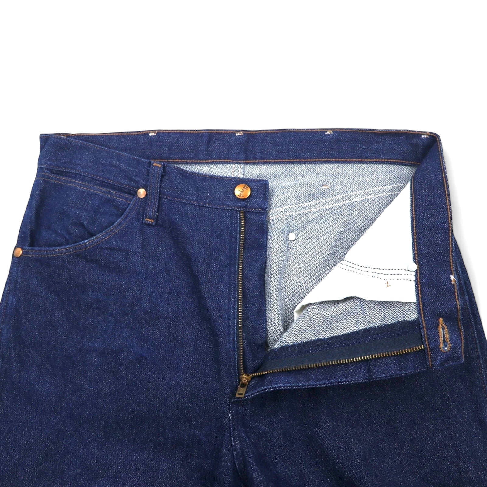 Wrangler Cowboy Cut Jeans rigidi in denim 34 blu con logo cucito 13MWZ Made in Mexico