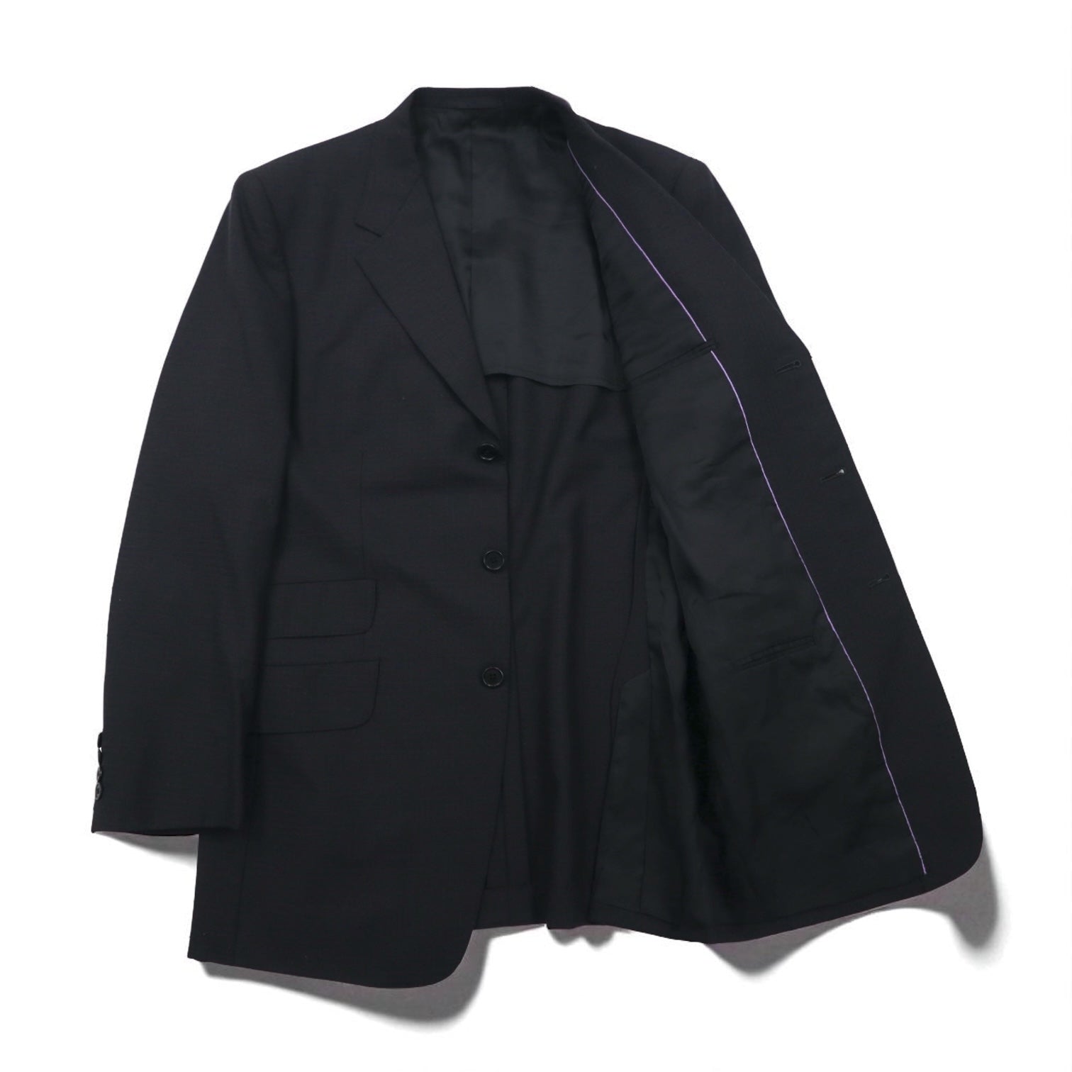 Paul Smith Anni '90 Abito completo 3 bottoni XL Nero a quadri Lana Made in Japan
