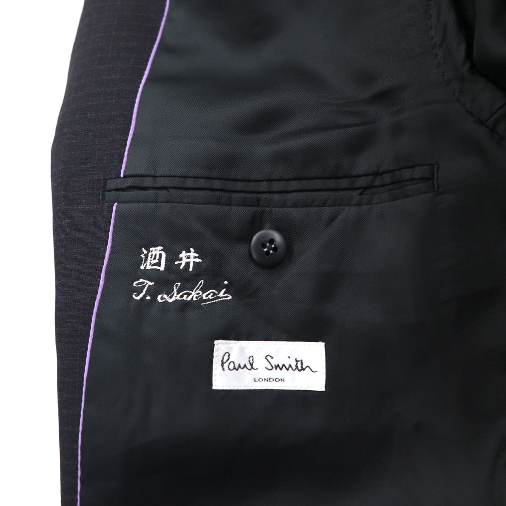 Paul Smith Anni '90 Abito completo 3 bottoni XL Nero a quadri Lana Made in Japan