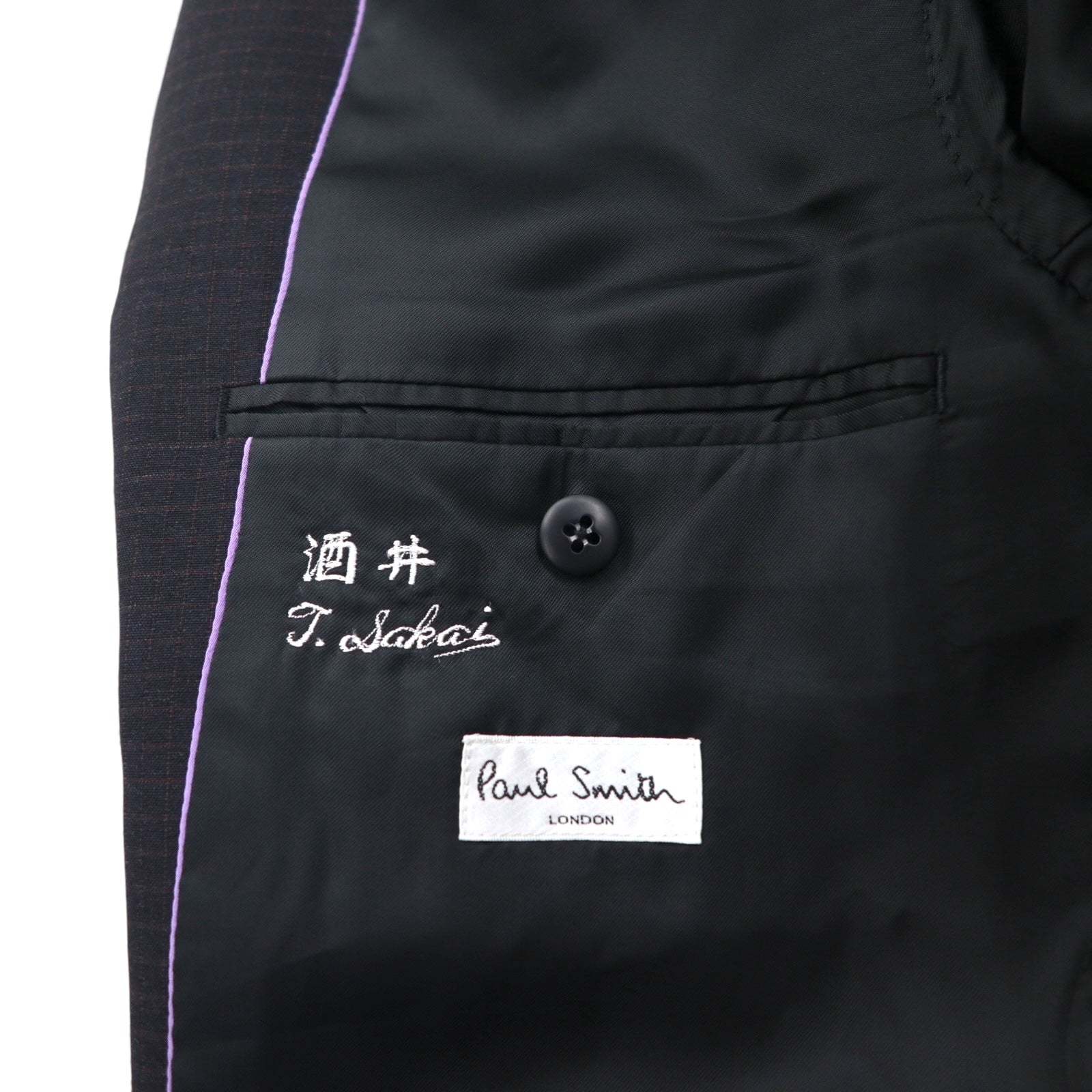Paul Smith Anni '90 Abito completo 3 bottoni XL Nero a quadri Lana Made in Japan