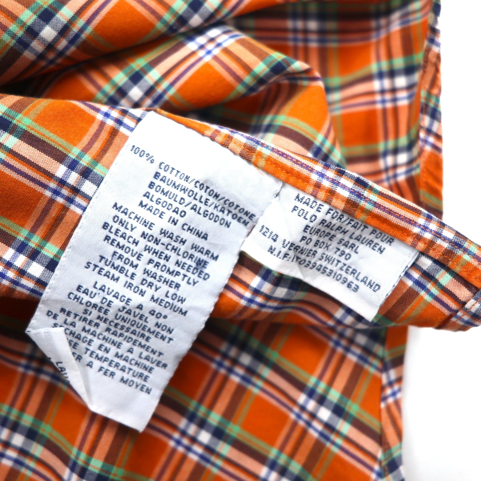 Polo by Ralph Lauren anni '90, camicia button-down modello ELLINGTON, taglia L, colore arancione, con ricamo piccolo pony.