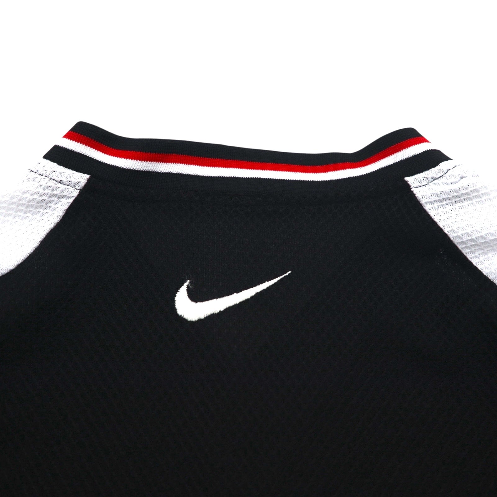 NIKE 90年代 銀タグ スウォッシュ 刺繍 ゲームシャツ Vネック Tシャツ L ブラック ポリエステル