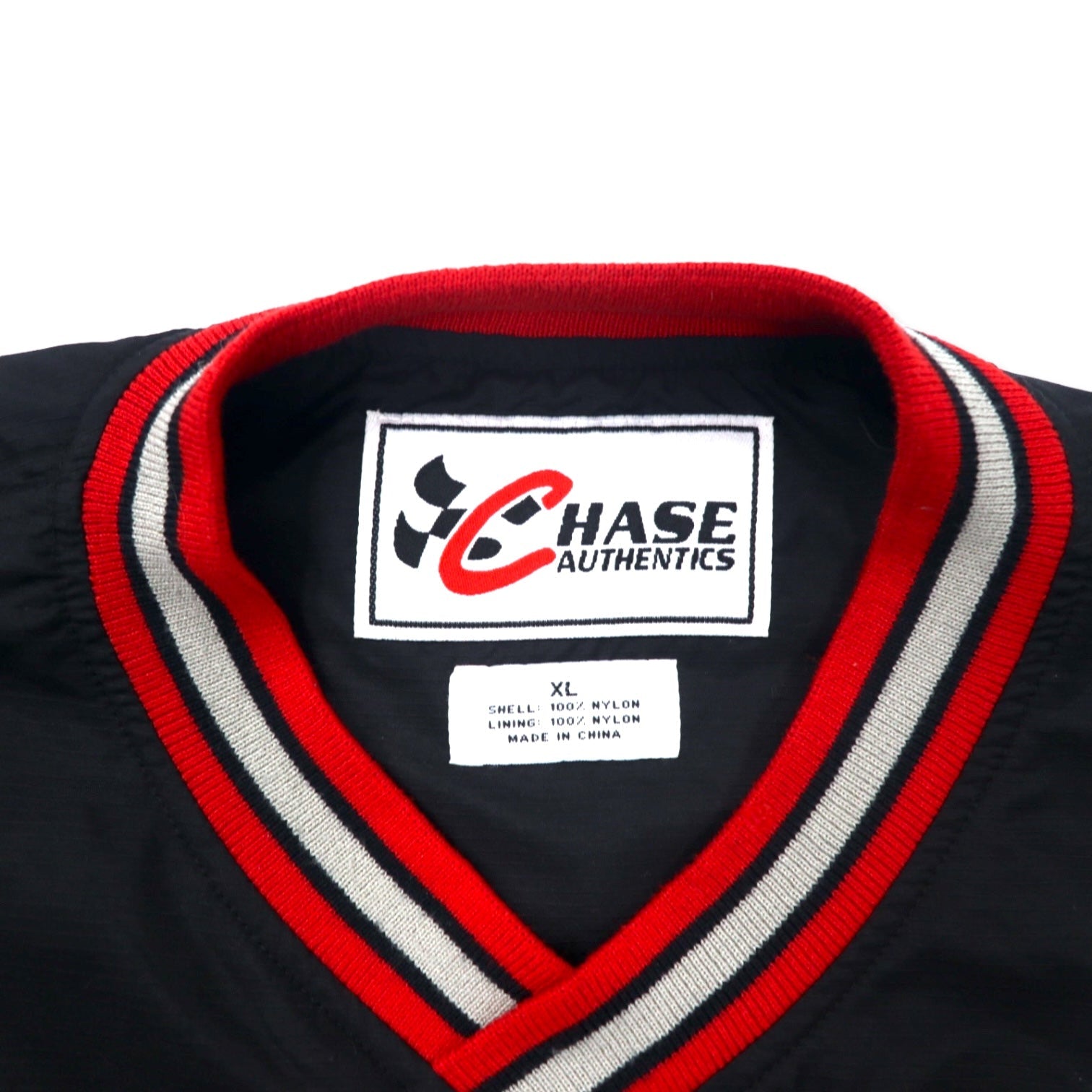 CHASE AUTHENTICS Giacca a vento racing con linea a coste XL Nera Nylon Earnhardt Racing Taglia grande