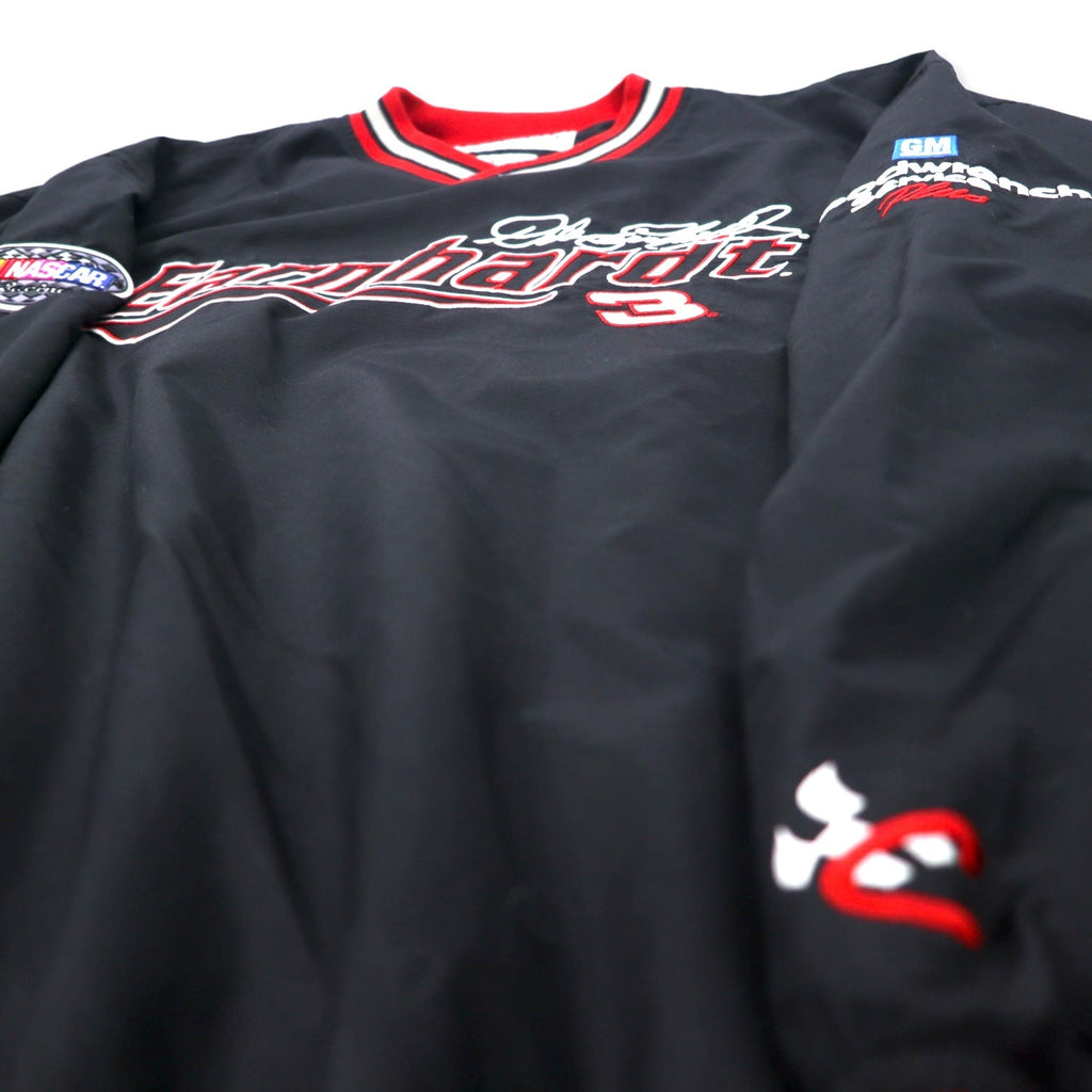 CHASE AUTHENTICS Giacca a vento racing con linea a coste XL Nera Nylon Earnhardt Racing Taglia grande