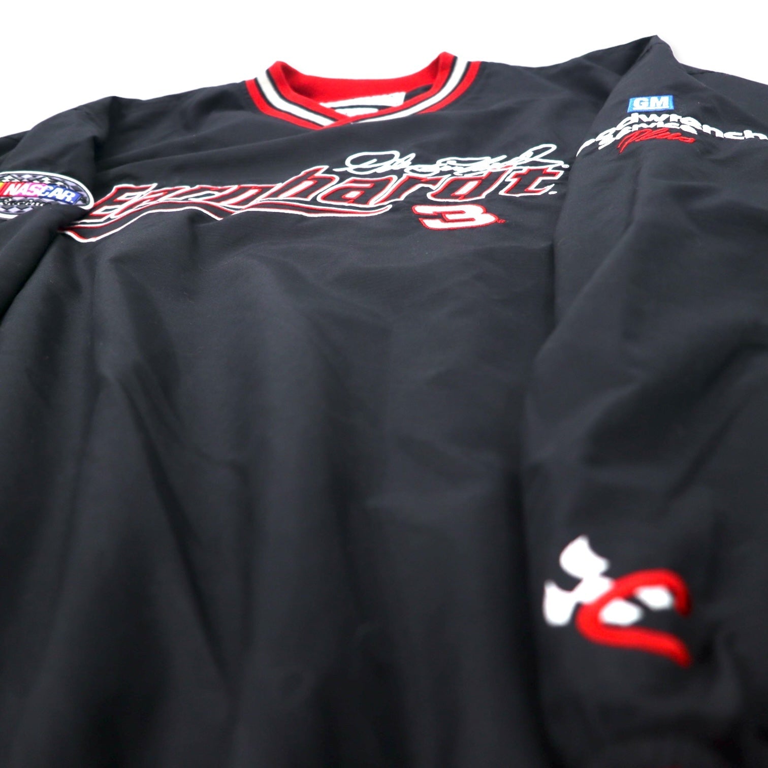 CHASE AUTHENTICS Giacca a vento racing con linea a coste XL Nera Nylon Earnhardt Racing Taglia grande