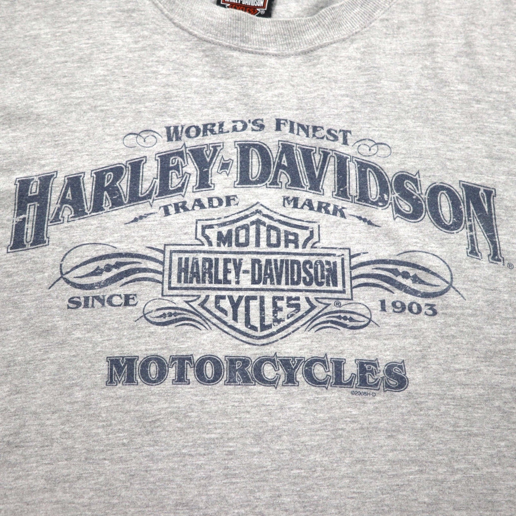 HARLEY DAVIDSON 00年代 両面プリント Tシャツ 2XL ビッグサイズ グレー コットン WINCHESTER