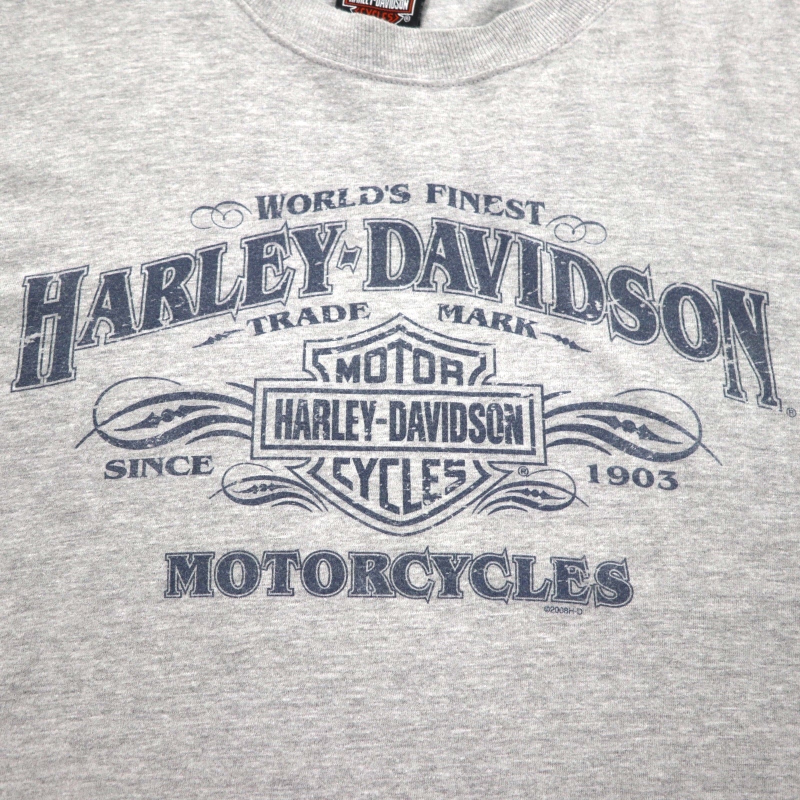 HARLEY DAVIDSON 00年代 両面プリント Tシャツ 2XL ビッグサイズ グレー コットン WINCHESTER