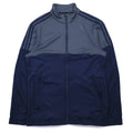 Giacca da tuta adidas con collo alto, taglia 2XL, bicolore, blu navy e grigio, in poliestere, a 3 strisce