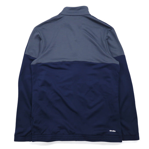 Giacca da tuta adidas con collo alto, taglia 2XL, bicolore, blu navy e grigio, in poliestere, a 3 strisce
