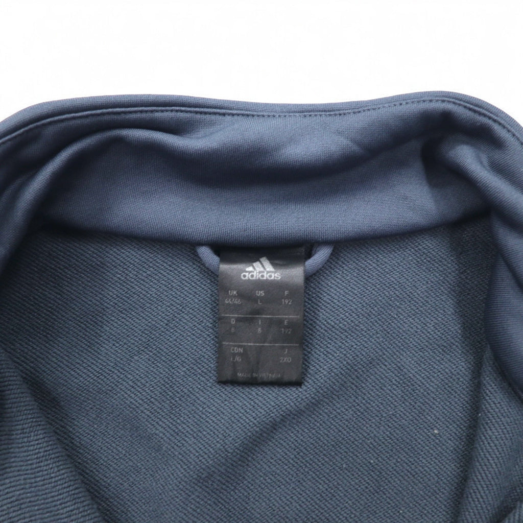 Giacca da tuta adidas con collo alto, taglia 2XL, bicolore, blu navy e grigio, in poliestere, a 3 strisce